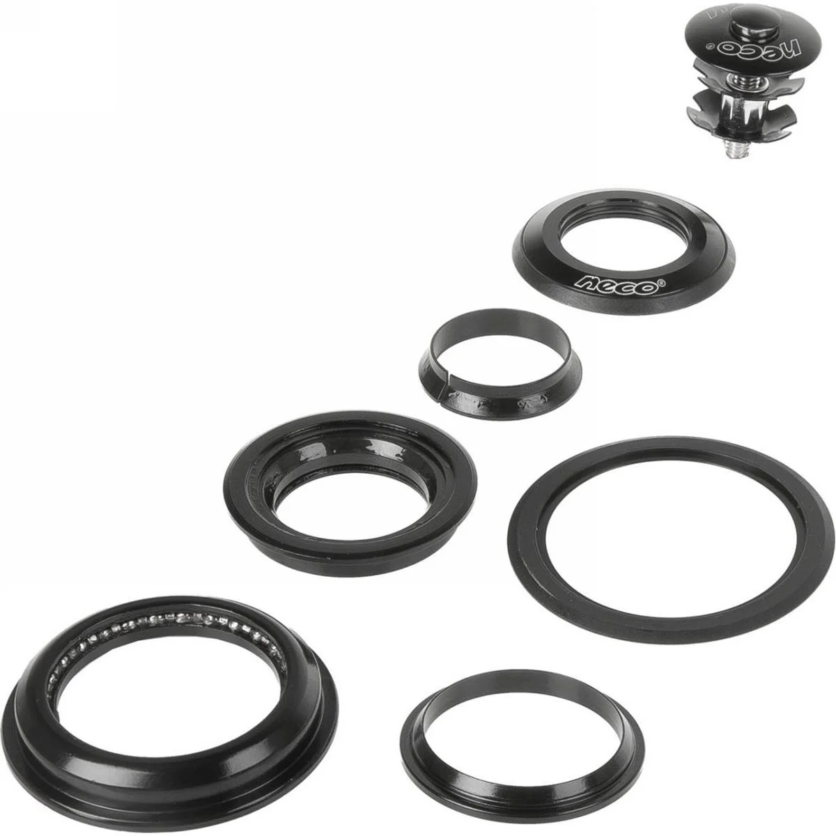 Semi-integrated tapered headset 1 1/8''–1.5'' steel black 2