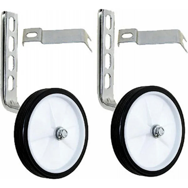 White Training Wheels for Kids Bikes 12–20 inch with Anti Tip Support