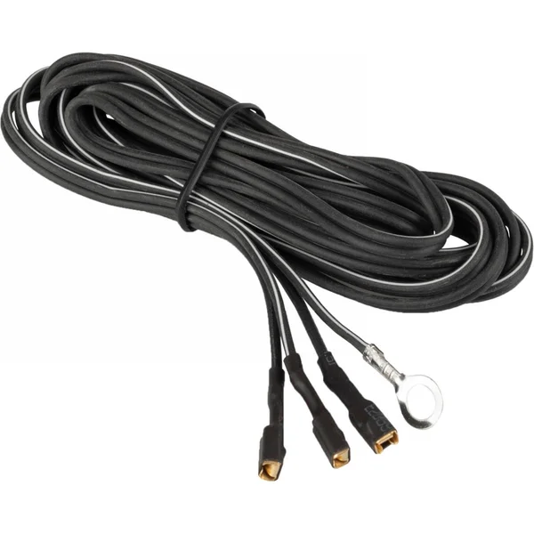 Double dynamo cable 220 cm black with 3 end caps and eyelet