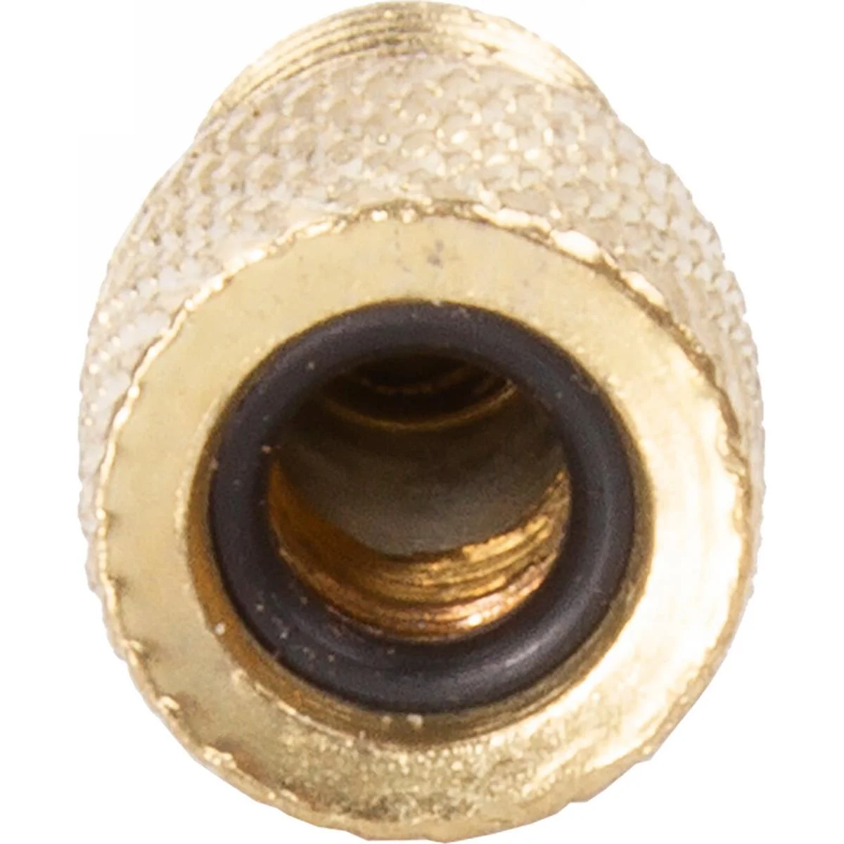 Dunlop Presta to Schrader valve adapter gold with seal 2