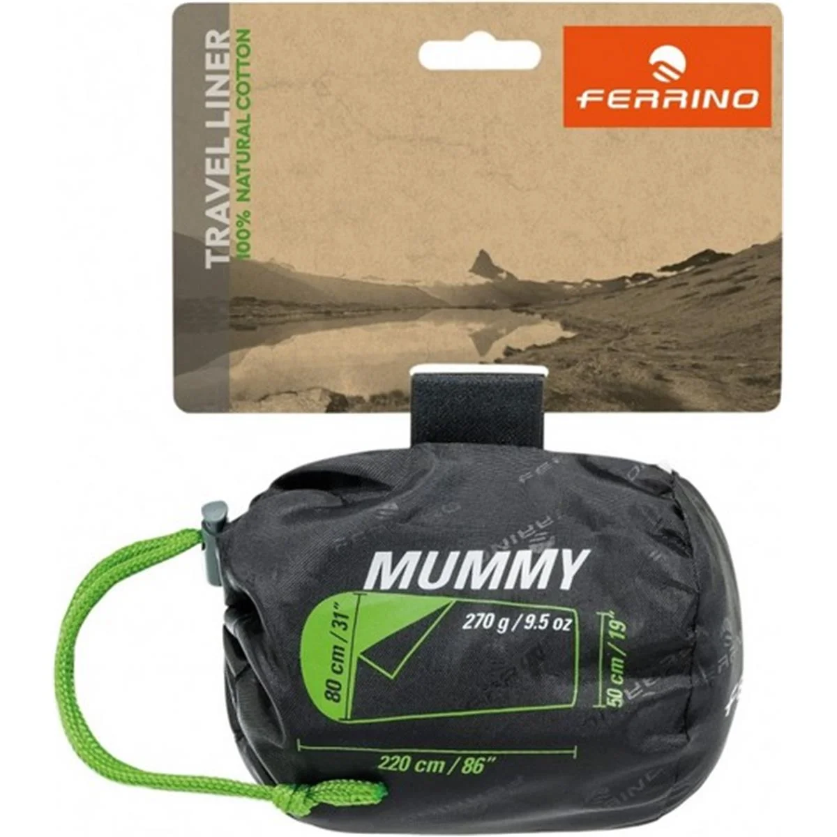 Mummy sheet sleeping bag cotton 220x80x50 cm 350 g - Materiale Cotone 2