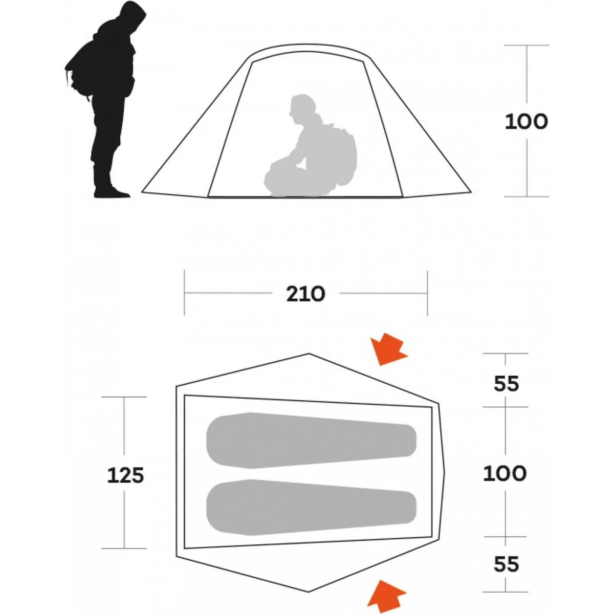 Blow 2 Blue Petrolio tent 2 person dome waterproof 4