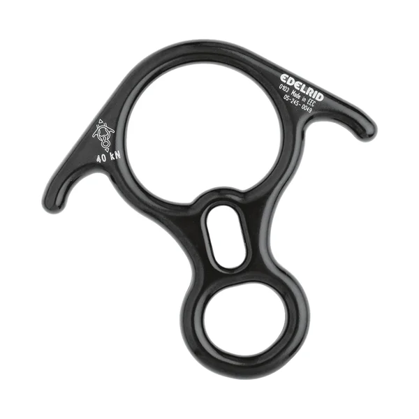Rescue 8 aluminium descender with ears for belay and positioning
