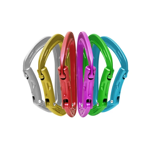 Mission Sixpack II set of 6 Offset D carabiners with bent gate