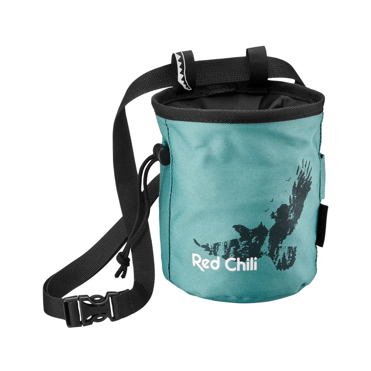 Chalk bag Beta with zip pocket and brush holder - Colore Blu minerale 2