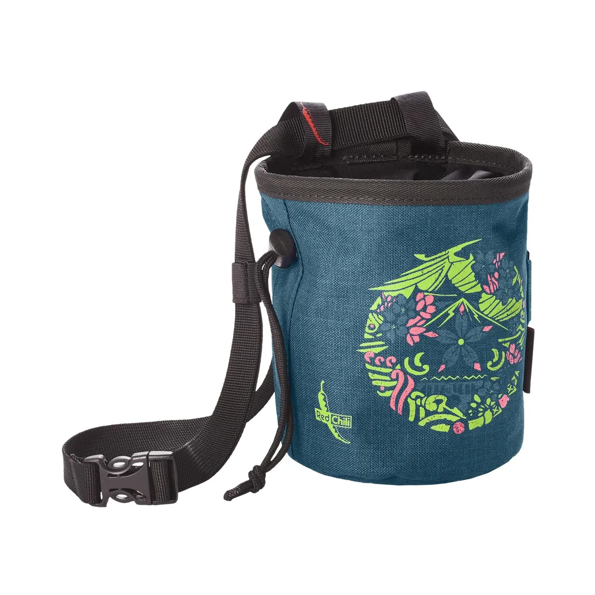 Chalk bag Beta with zip pocket and brush holder - Colore Blu minerale 3
