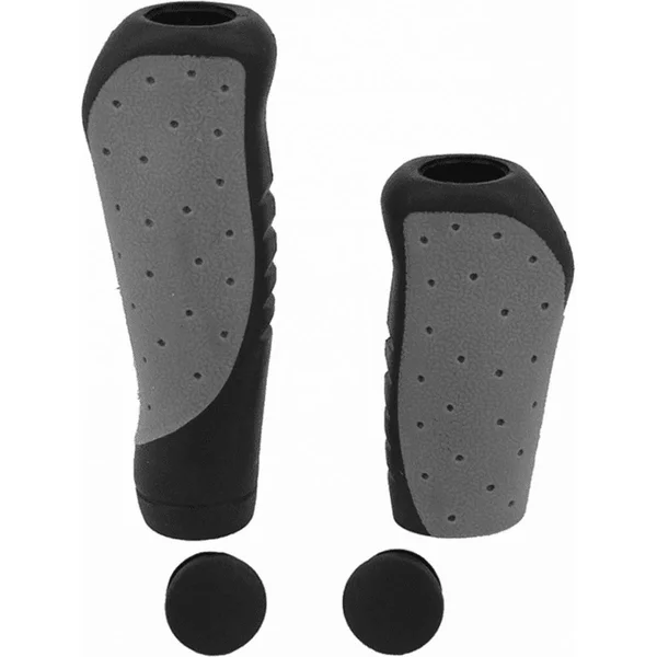 Ergonomic bike grips tapered length 135 92 mm black grey