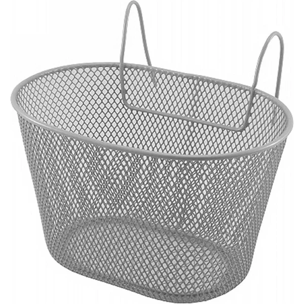 Children's Front Bike Basket Plastic Coated Steel Silver 24x17x14.5 cm