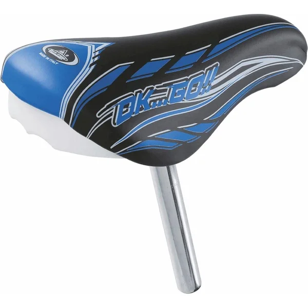 Kids Bike Saddle 210x120 mm Black Blue Seatpost 22 mm