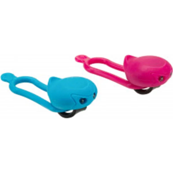 Rechargeable LED bike light kit front rear silicone cover blue fuchsia