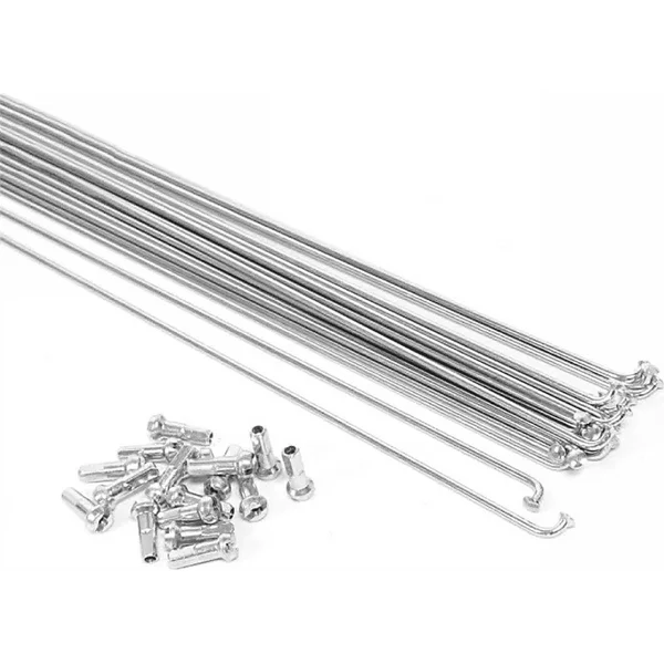 Set 10 Speichen 292x2 mm mit silbernen Nippeln Verzinkter Stahl