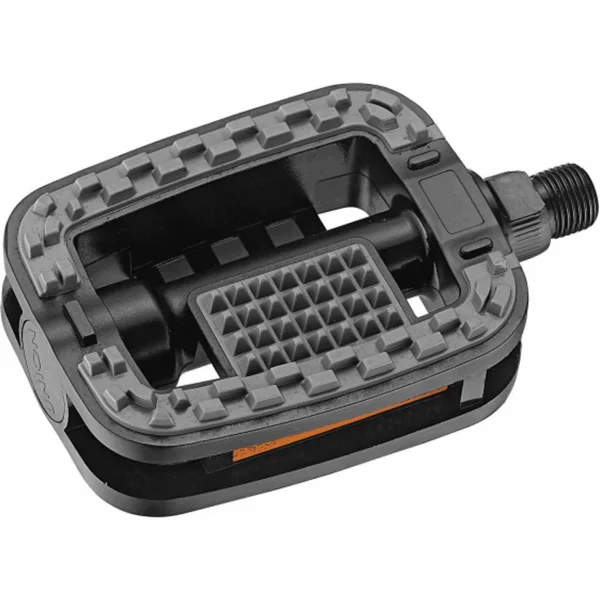 Flat Resin Anti Slip Pedals with Reflectors 105x74 mm Black
