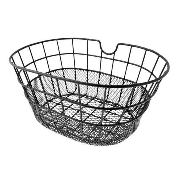 Oval front bike basket iron black 38x28x18 cm
