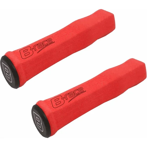 127mm Red Sponge Grips with Handlebar End Plugs