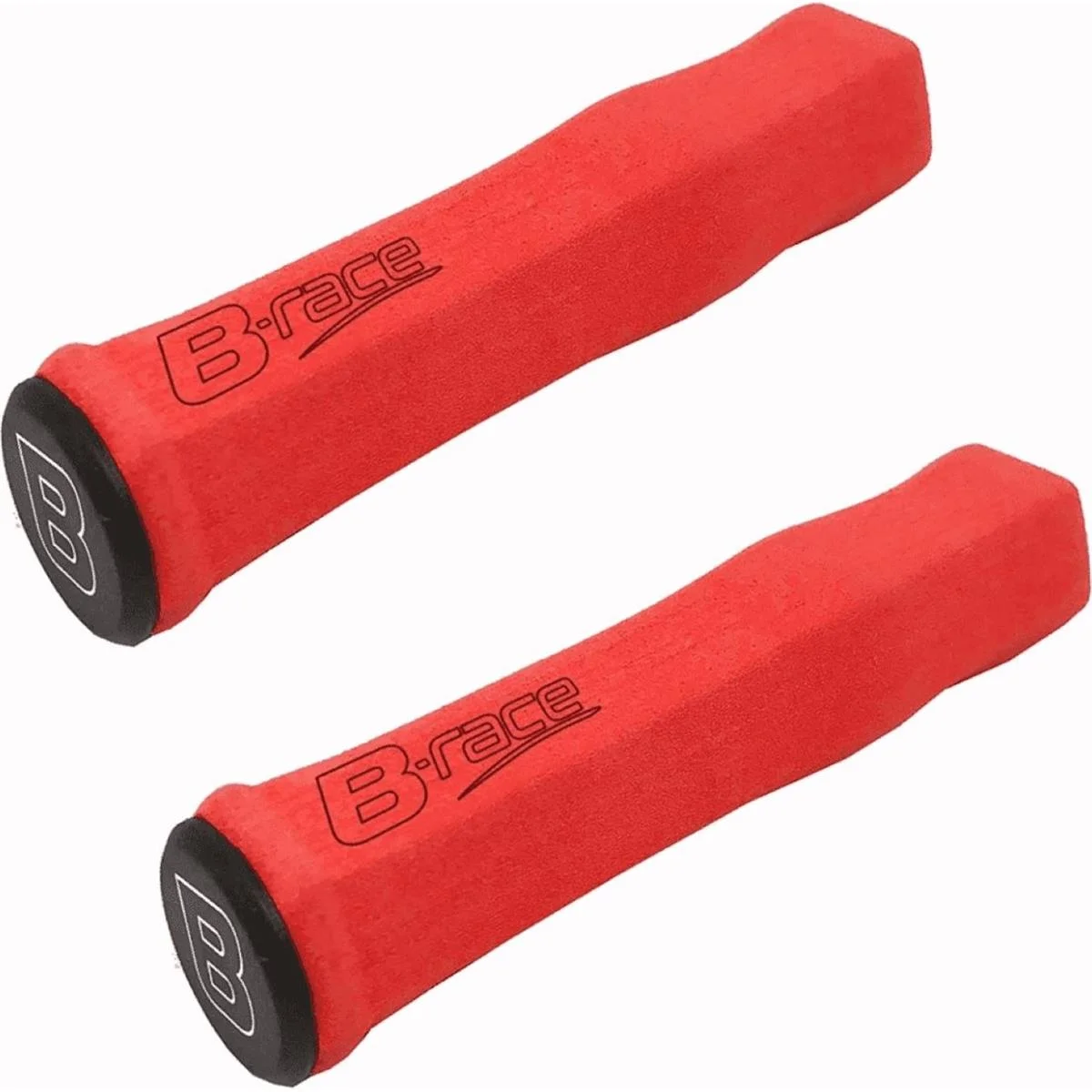 127mm Red Sponge Grips with Handlebar End Plugs 2