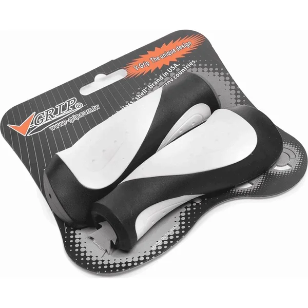 Ergonomic gel grips 130mm bicolor white black